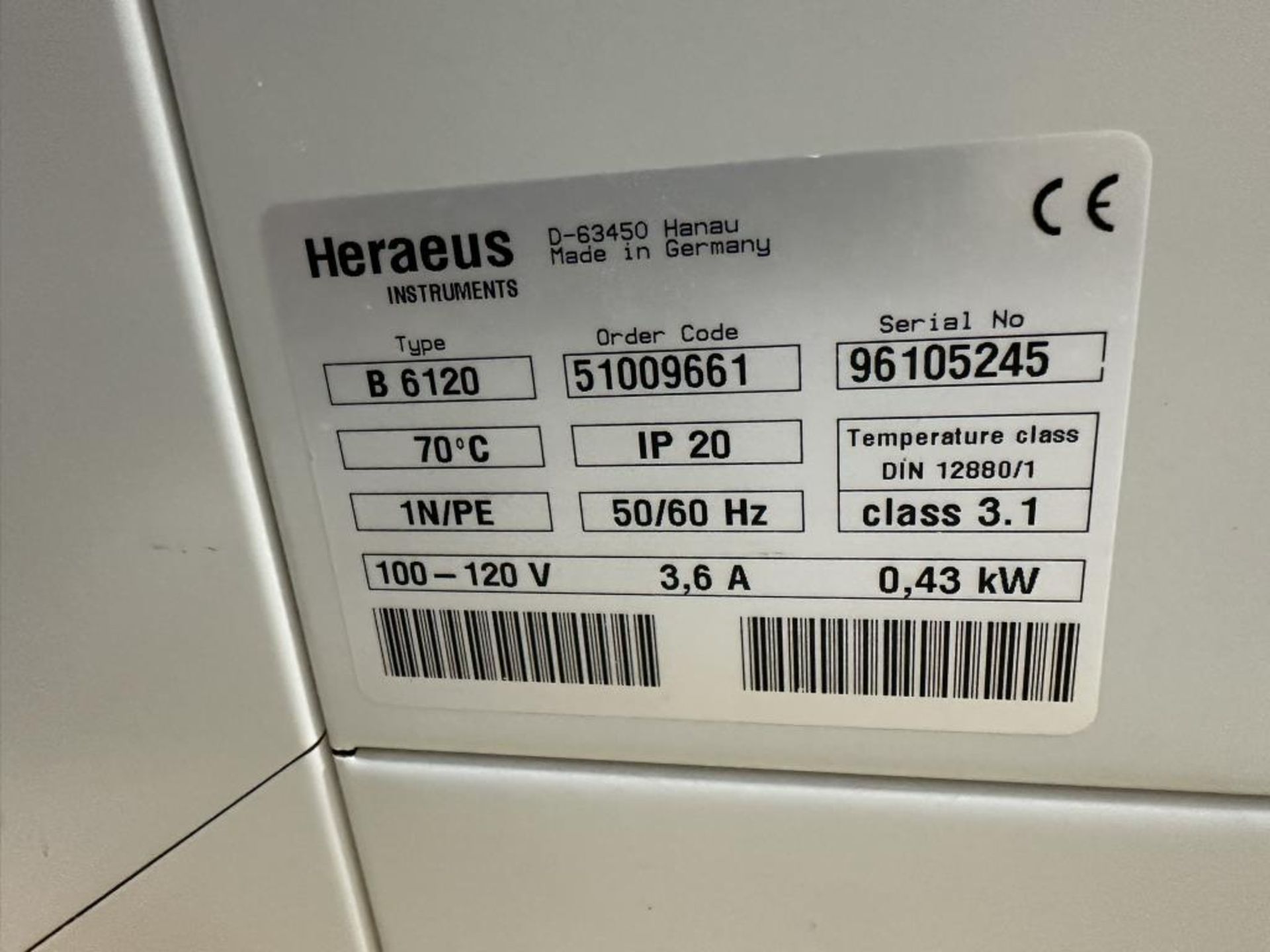 Heraeus Incubator - Image 6 of 6