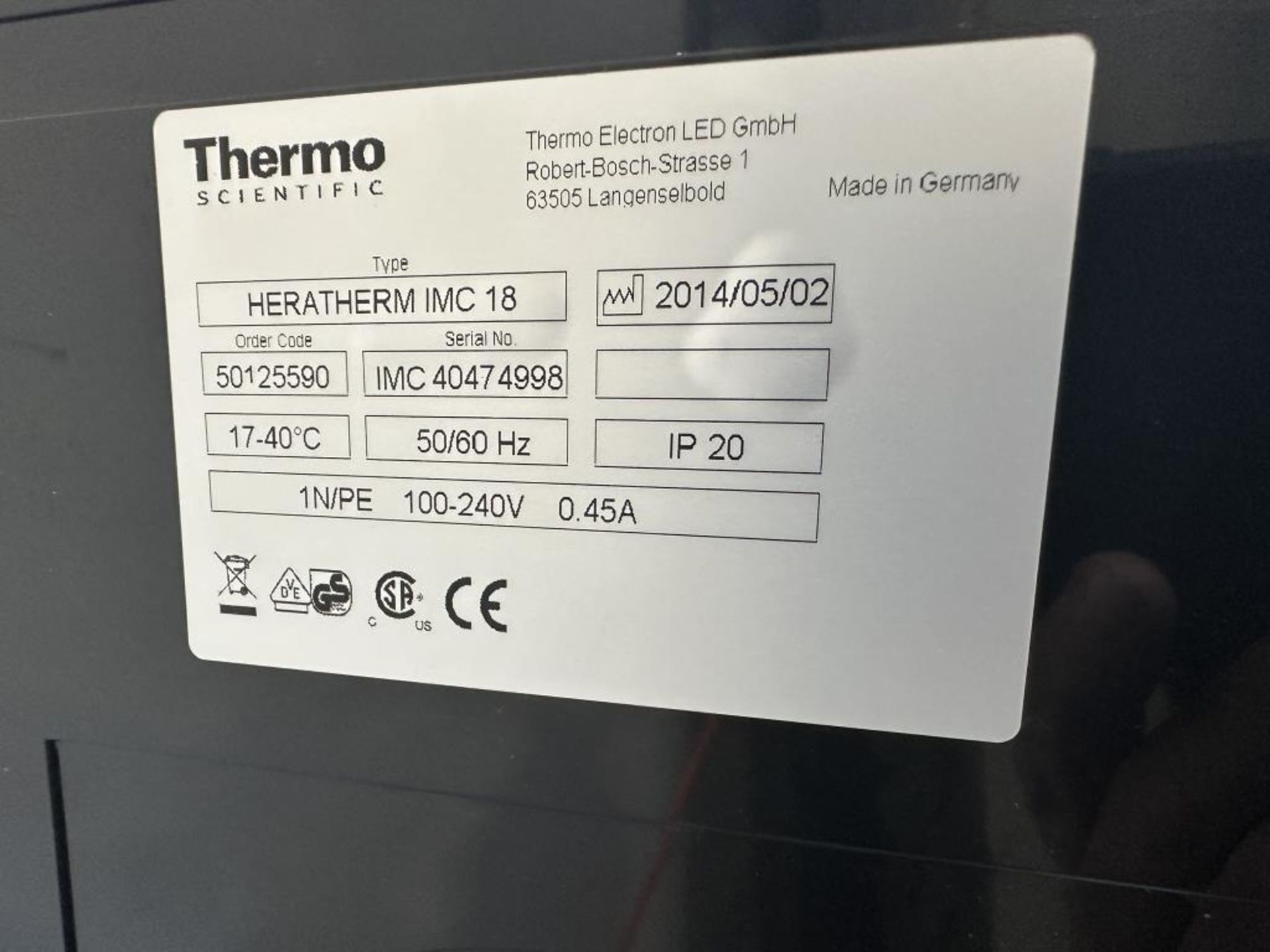 Thermo Heratherm IMC 18 Incubators - Image 8 of 8