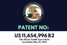 US Patent: Electric Saddle Type Vehicle