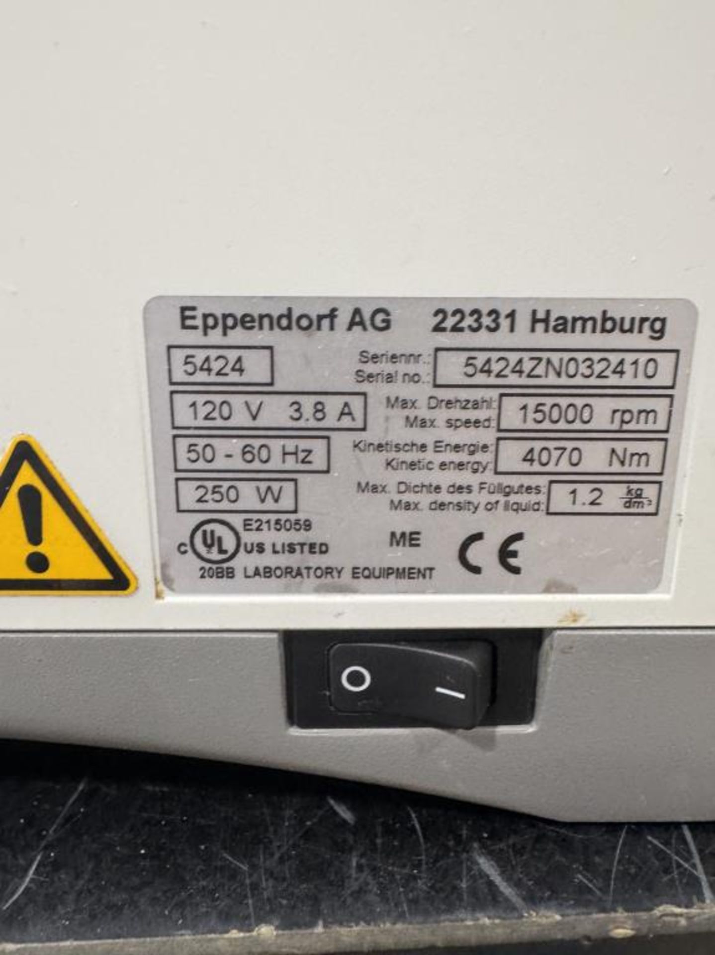 Eppendorf 5424 Centrifuge with Rotor - Image 5 of 5