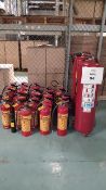 Lot of fire extinguishers
