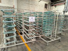 Lot of platform trolleys with wheels