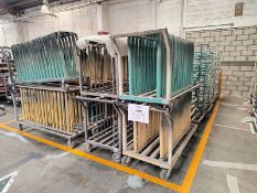 Lot of platform trolleys with wheels