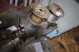 (2) Spools of Wire Cable and Steel Table