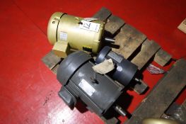 (3) Motors, (1) Dayton 7.5HP, 208-230/460/3/60, 1750 RPM, (1) Baldor 3HP, 230/460/3/60, 1160 RPM, (1
