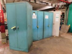 Lot of (6) Two Door Metal Cabinets and (3) File Cabinets
