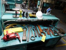 Lot of Hand Tools. To include heavy duty wrenches, allen wrenches and eye bolts