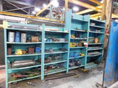 (4) Shelves with contents of assorted machine parts