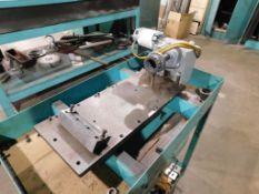 Slitter Chopper Knife Fixture on cart with spare knives