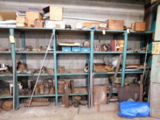 (8) Sections of Metal Racking with contents. To include machine parts and miscellaneous metal