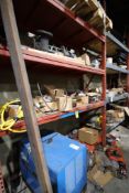 Contents of 2 Sections of racking-Hoists, Trolleys, Repair Parts, Pump, Lights