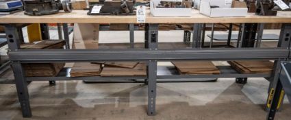 Uline workbench butcherblock wooden top approx. 96 x 35-1/2