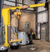 ABELL-HOWE 1/2ton jib hoist, approx. 10'T, 10'arm, w/40