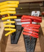 (2) Bondhus T-handle allen key sets (1) metric, (1) SAE