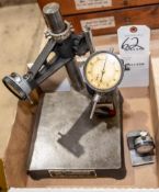 B C Ames CO. Dial comparator mdl. 13, dial indicator w/ magnetic base stand, dial indicator on metal