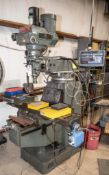 Brute Mill s/n 6289, 4/89. power drawbar, approx. 10 x 50 table, X axis power feed, To Auto DRO, DRO
