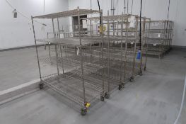 (5) Uline Mobile Stainless Steel/Chrome Wire Racks