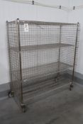 Uline Mobile Stainless Steel/Chrome Wire Security Cage