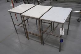 (3) Stainless Steel Frame Tables with HDPE Tops