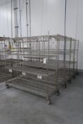 (5) Uline Mobile Stainless Steel/Chrome Wire Racks