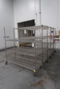 (5) Uline Mobile Stainless Steel/Chrome Wire Racks