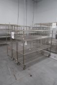 (3) Uline Mobile Stainless Steel/Chrome Wire Racks