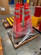PALLET OF FIVE (5) SAFETY CONE POSTS
