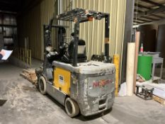 5,000 POUND NISSAN ELECTRIC FORKLIFT WITH BATTERY CHARGER