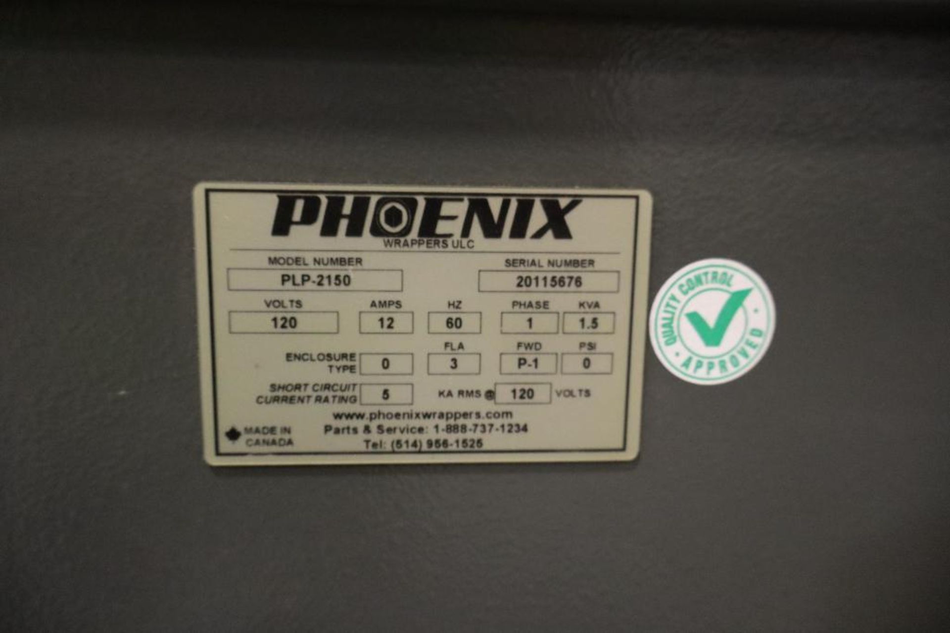 Phoenix PLP-2150 Dual Station Semi Automatic Stretch Machine S/N 20115676 - Image 5 of 5