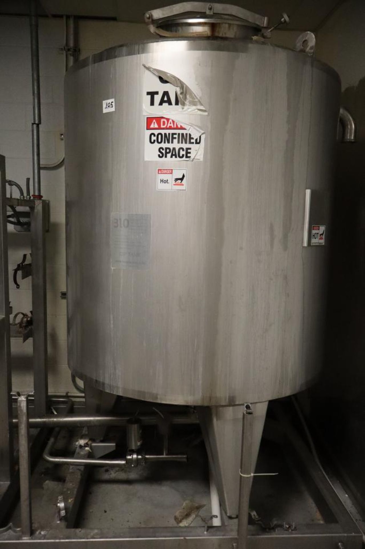 Biopharma Clean in Place 316 Stainless Steel Skid Mounted Tank - Image 3 of 3