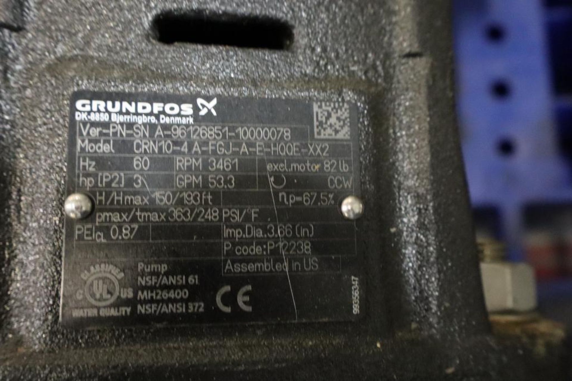 Grundfos CRN15-4A 7-1/2HP Vertical Pump with Baldor Motor - Image 2 of 3