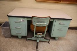 Allsteel Industrial Office Furniture Set, Desk Chair, Shelf