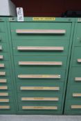 Stanley Vidmar 7-Drawer Parts Cabinet with Contents of Assorted Gauges