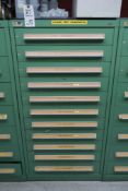 Stanley Vidmar 11-Drawer Parts Cabinet with Contents of Assorted Gauges