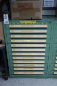 Stanley Vidmar 12-Drawer Parts Cabinet with Contents of Plug Gages
