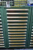 Stanely Vidmar 13-Drawer Parts Cabinet with Contents of Assorted Fasteners