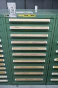 Stanley Vidmar 10-Drawer Parts Cabinet with Contents of Hydraulic Components