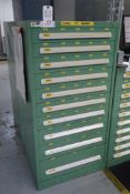 Stanley Vidmar 10-Drawer Parts Cabinet with Contents of Spare Parts