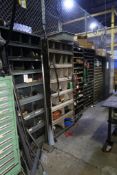 (5) Bolt Bin Organizers & (2) Steel 2-Door Cabinets with Contents