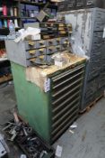 9-Drawer Parts Cabinet with Contents of Knockout Pins & Cold Header Dies