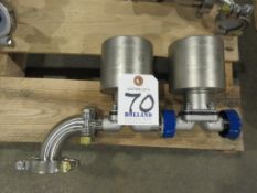 (2) 2021 Alfa Laval DV-ST UltraPure DN 20 NC PN10 Stainless Steel Pneumatic Control Valves