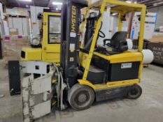 6,000 Pound Hyster Electric Forklift, Model E60XlS with Cascade Paper Roll Clamp and Battery Charger