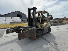 8,000 POUND HYSTER MODEL H80FT FORKLIFT WITH BALE CLAMP ATTACHMENT
