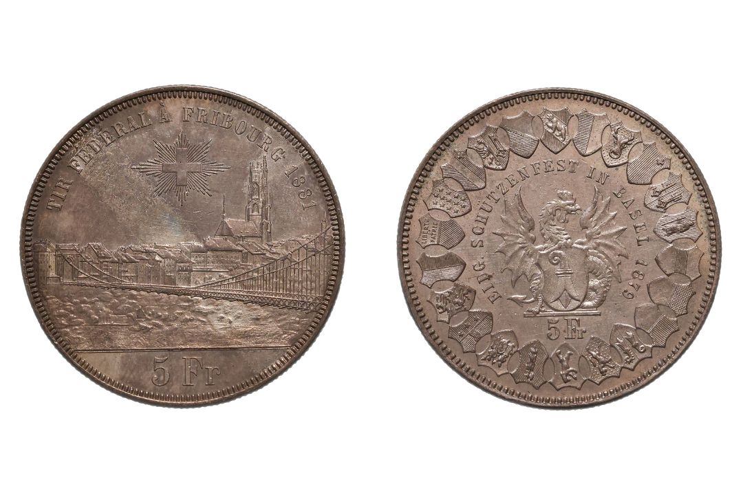 SWISS SHOOTING THALERS - BASEL 1879; FRIBOURG 1881 (2) - Image 2 of 2