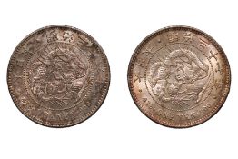 JAPAN - 1 YEN MEIJI YEAR 36 (1903); YEAR 37 (1904) (2)
