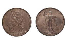 SWISS SHOOTING THALERS - BASEL 1879; FRIBOURG 1881 (2)