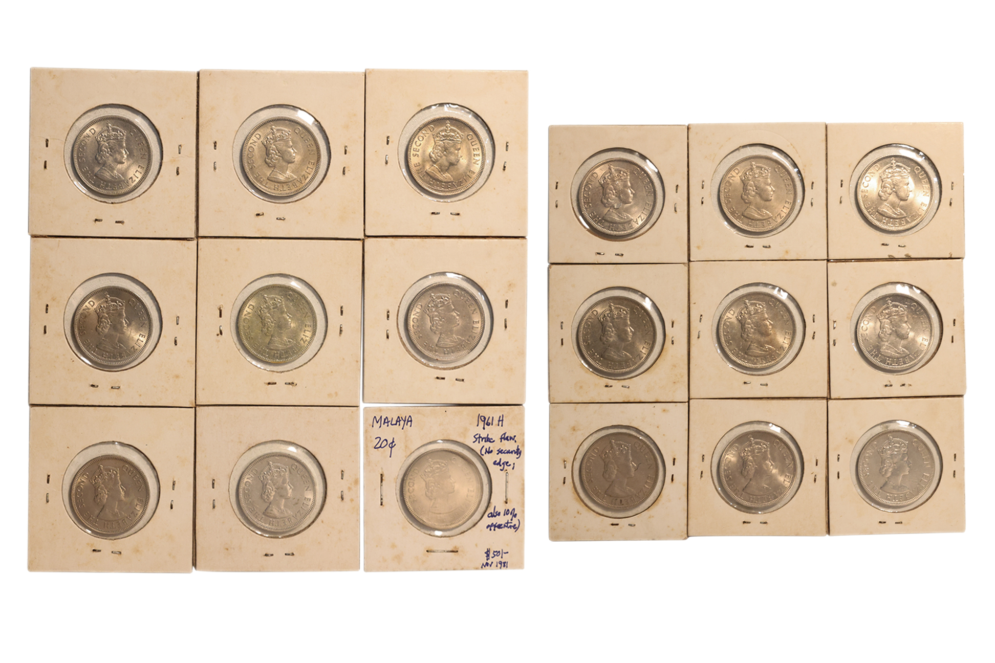 MALAYA AND BRITISH BORNEO ELIZABETH II - 50 CENTS; 20 CENTS (18)