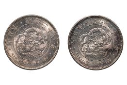 JAPAN - 1 YEN MEIJI YEAR 27 (1894); YEAR 28 (1895) (2)