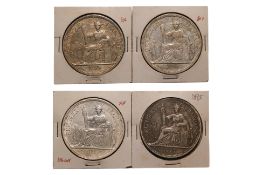 FRENCH INDOCHINA 1 PIASTRE DE COMMERCE 1895 A TYPE 2 (4)