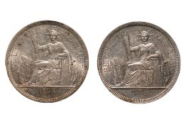 FRENCH INDOCHINA 1 PIASTRE DE COMMERCE 1893 A (2)